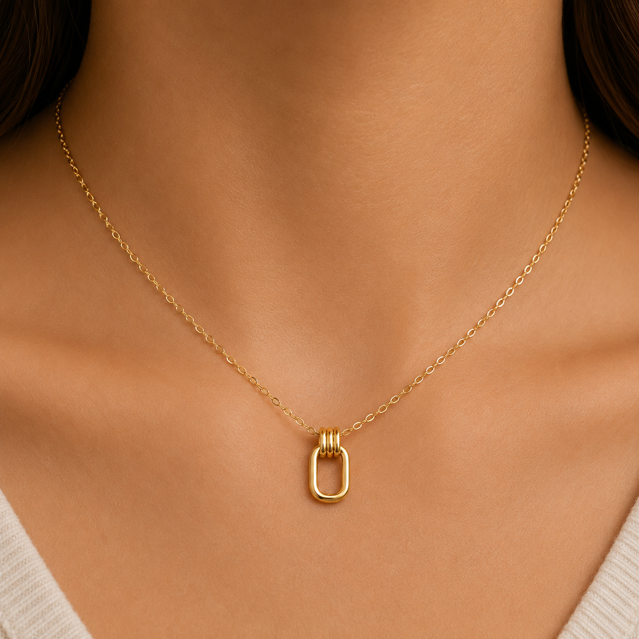 18ct Solid Gold Necklace + 24ct Solid Gold Interlock Pendant 4