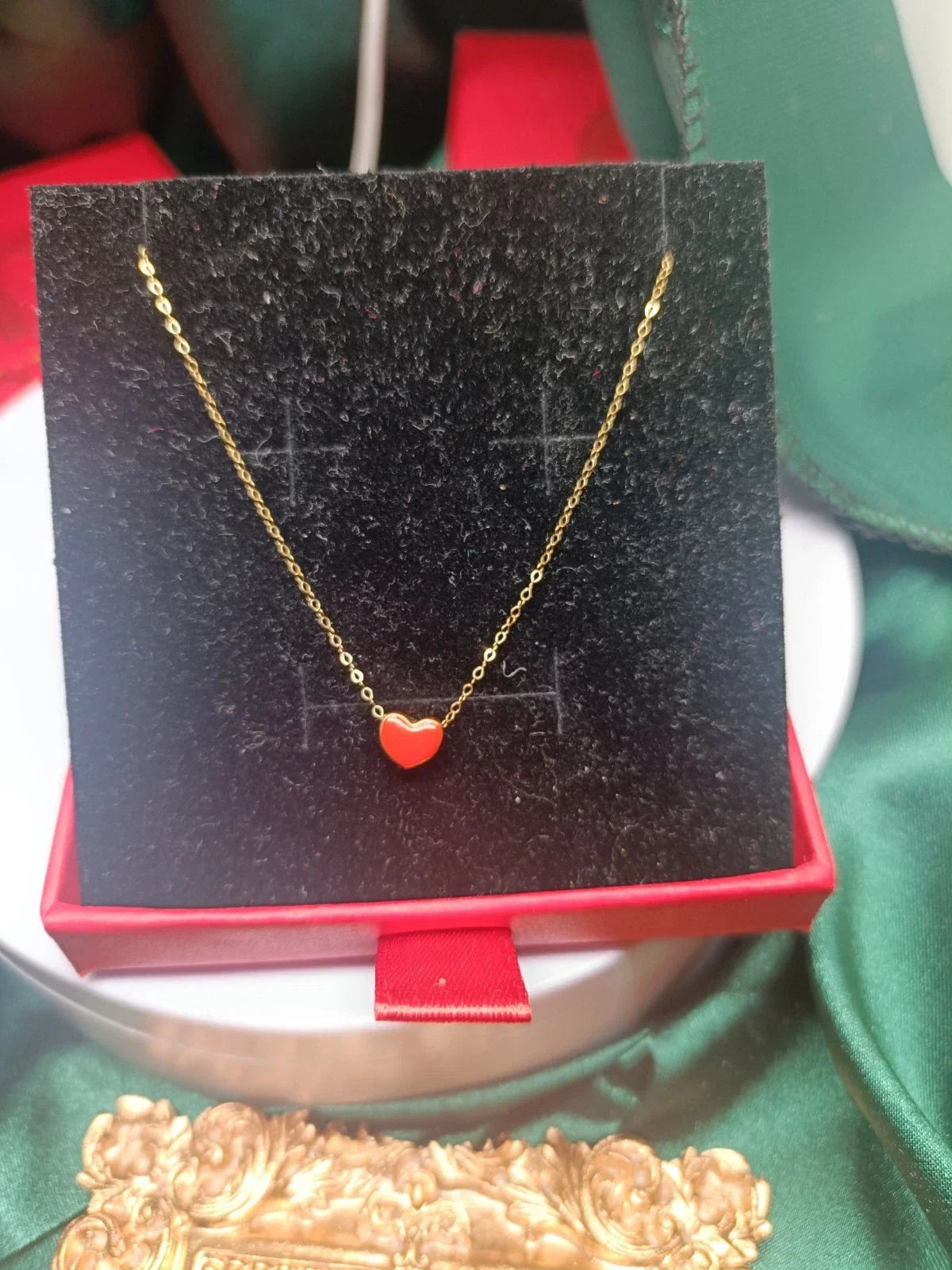 18ct Solid Gold Necklace + 24ct Solid Gold Heart Pendant 3