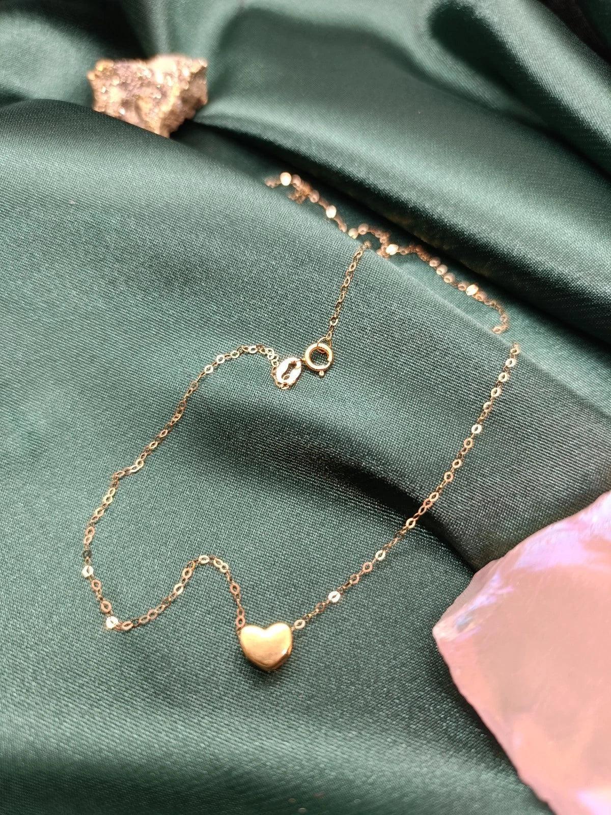 18ct Gold Necklace & 24ct Heart Pendant 3