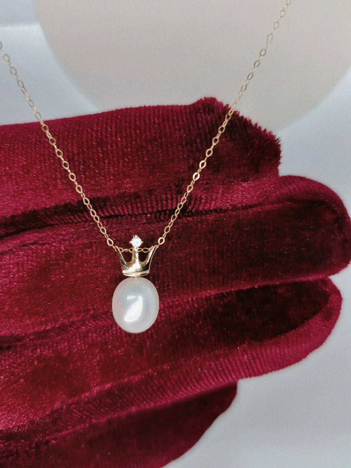 Solid 18Ct Gold Necklace + Freshwater Pearl 18ct Gold Pendent 3