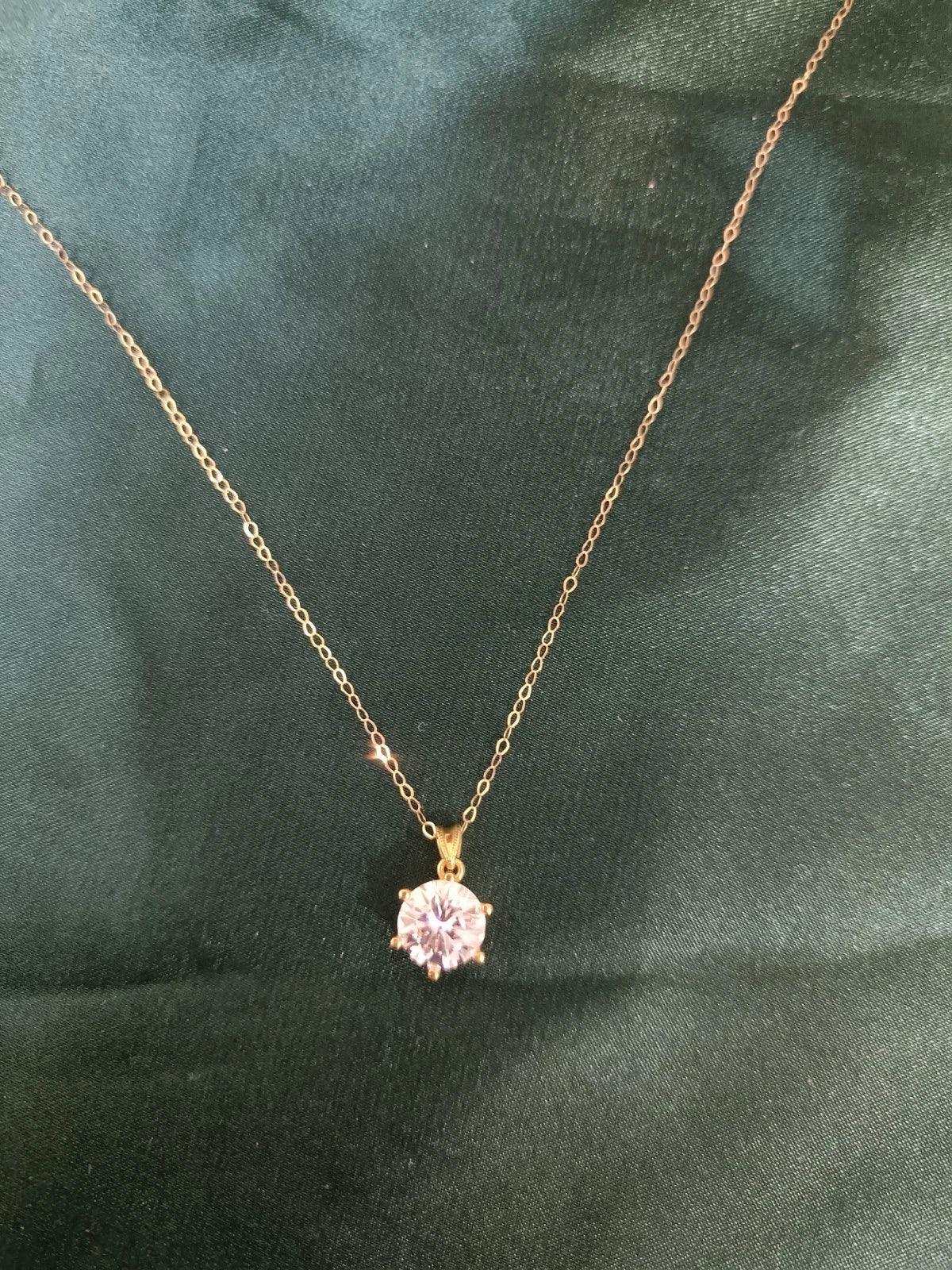 Solid 18Ct Gold + 1ct Lab-Created Pendent Diamond 1