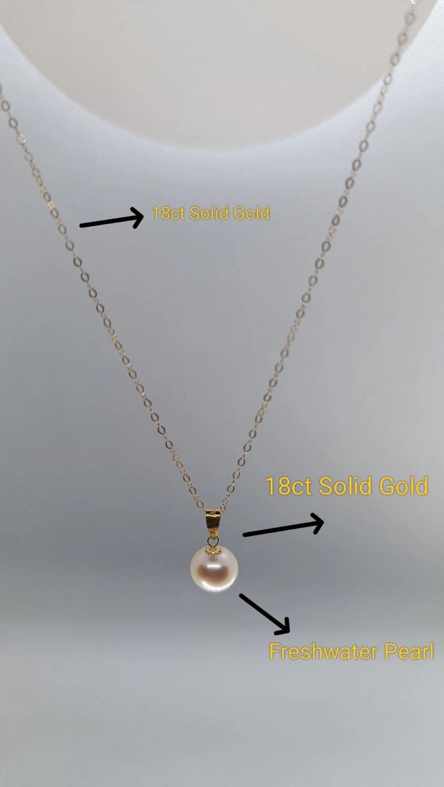 Solid 18Ct Gold Crown Pendant with Freshwater Pearl 2